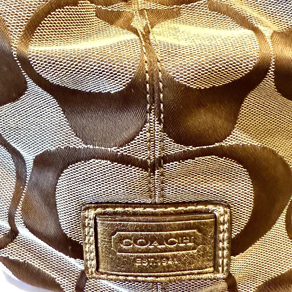 COACH Signature Stripe Framed Carryall Tote - Picture 5 of 13